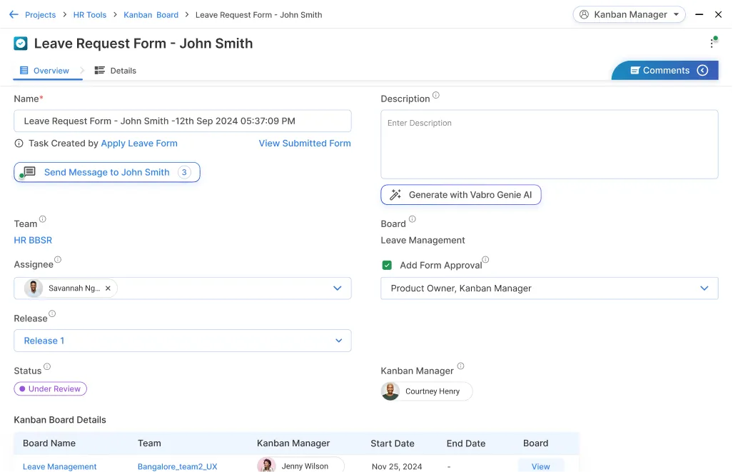Forms for Task Submissions